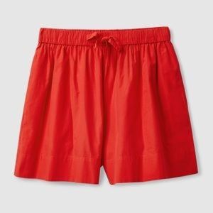 COS Red Poplin Shorts